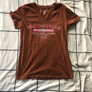 brown yellowstone vneck t-shirt